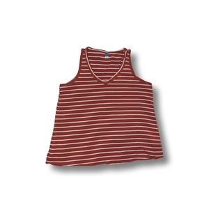Red-Orange/White Striped Old Navy Tank Top